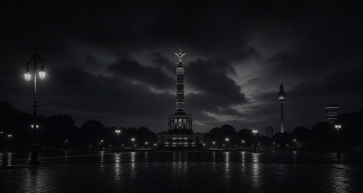 Berliner Siegessäule bei Nacht als Symbol für Personalvermittlung in Berlin